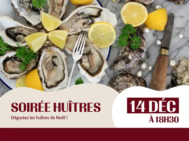 Soirée huîtres le 14 décembre à Thionville