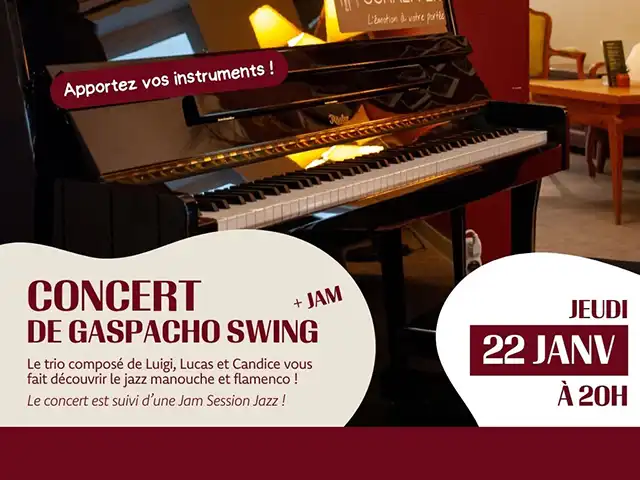 22-janvier-concert-gaspacho-swing-et-jam-les-beaux-jours-thionville Concert des Gaspacho Swing au bar Les Beaux Jours le jeudi 22 janvier à 20h