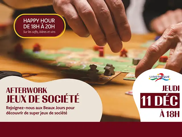 Un afterwork spécial jeux de société est organisé au bar Les Beaux Jours de Thionville ce jeudi 11 décembre à 18h