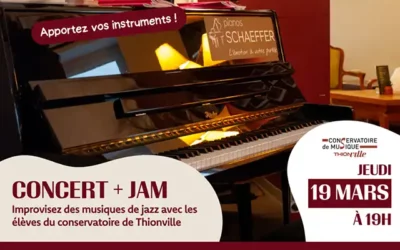 19 mars : Concert des élèves du conservatoire et jam