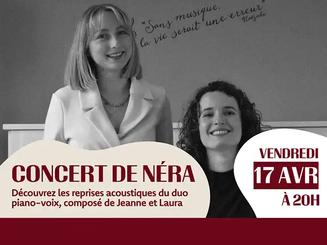 17-avril-concert-Néra-Les-Beaux-Jours-Thionville Concert du duo Néra aux Beaux Jours le vendredi 17 avril à 20h