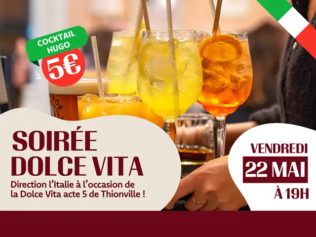 22-mai-soirée-dolce-vita-les-beaux-jours-thionville Soirée Dolce Vita aux Beaux Jours le vendredi 22 mai à 19h